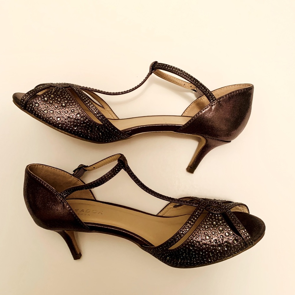 Paradox London Seva Heels Sandal Dressy Formal Shoe Pewter 8